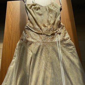 Vera Wang Cocktail Party Wedding or Prom Dress light Gold Orig $499 Price$225